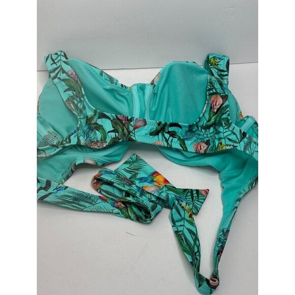 Johnny Was Taina Underwire Bikini Top Blue Jungle Animal Floral Size Small S NEW - Picture 8 of 9